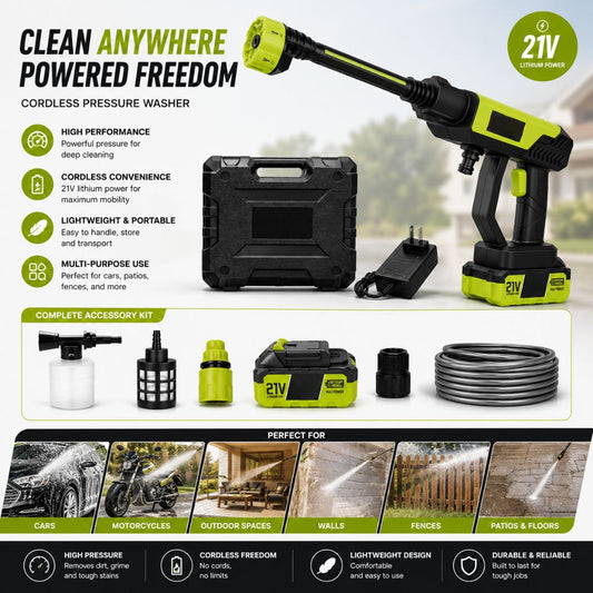 🔥 70% OFF | Cordless High-Pressure Washer Gun – Limited Time!
