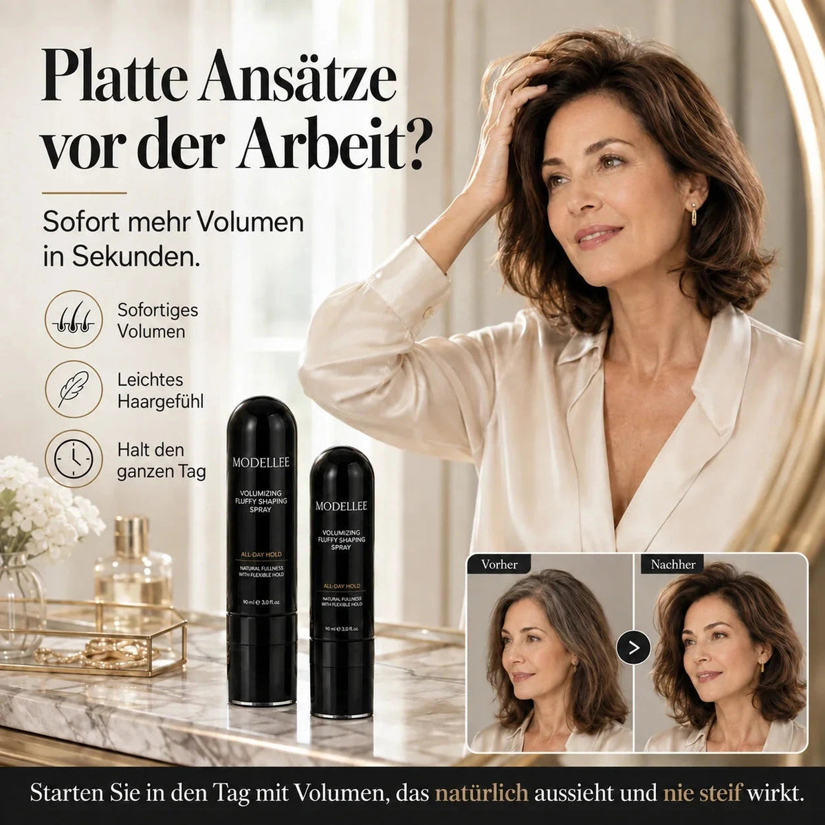 Leichtes Haarvolumen für die Morgenroutine