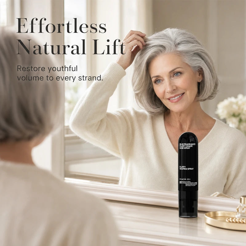 Lightweight spray used to create natural-looking lift in mature hair