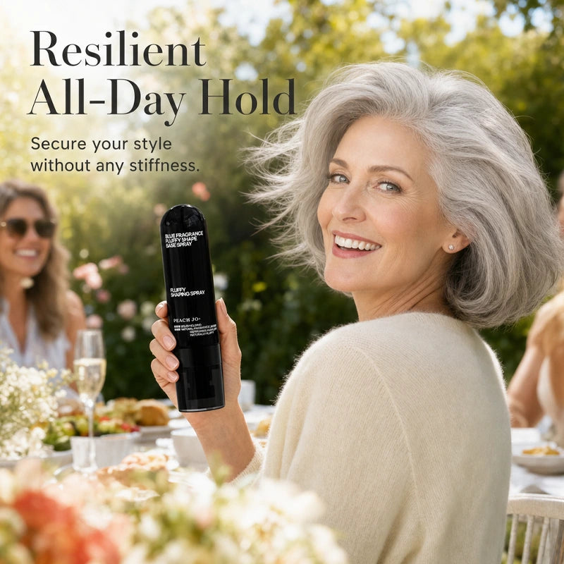 Hair styling example showing flexible all-day hold without stiffness